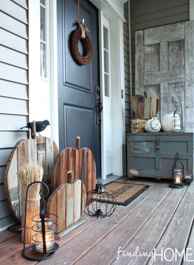 Rustic Wood Pumpkin Porch Art