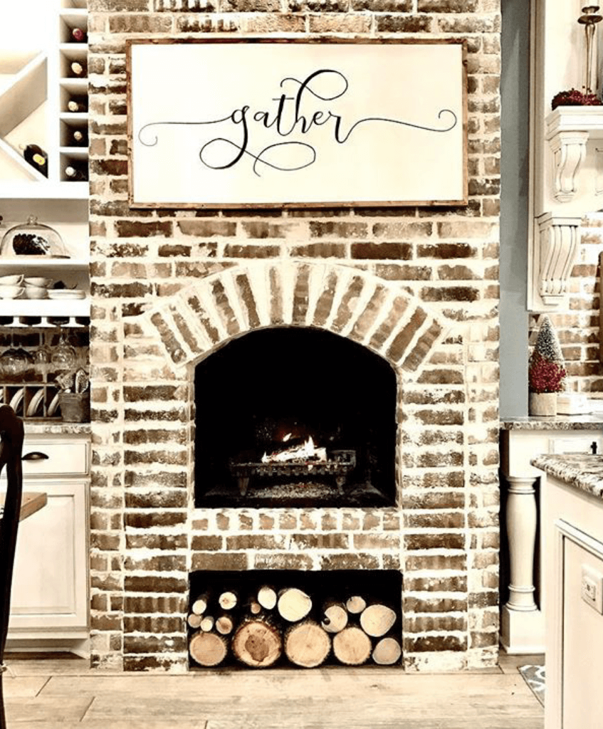 Old-World Fireplace Becomes Kitchen Focal Point