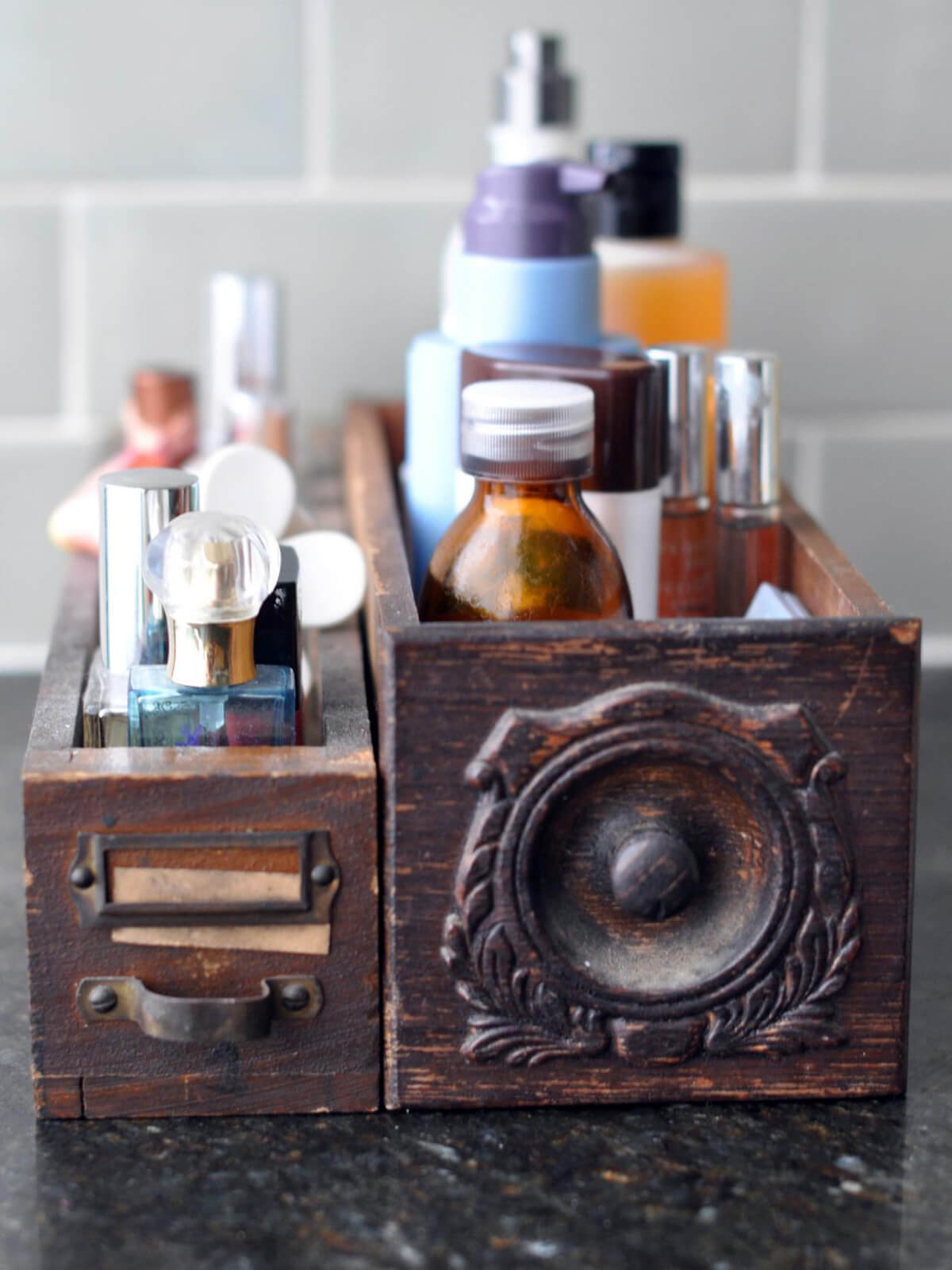 Rustic Charm with Old Wooden Drawers