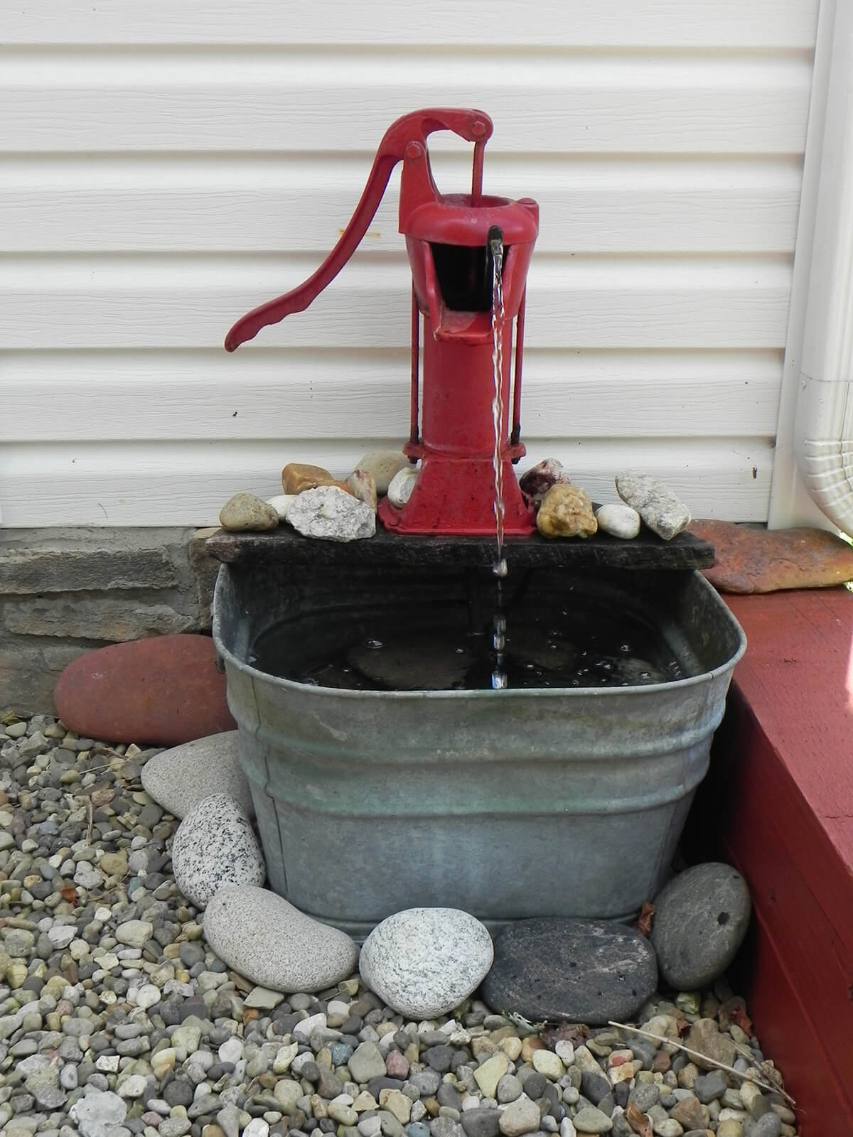Bucket and Pump Make Great Water Features