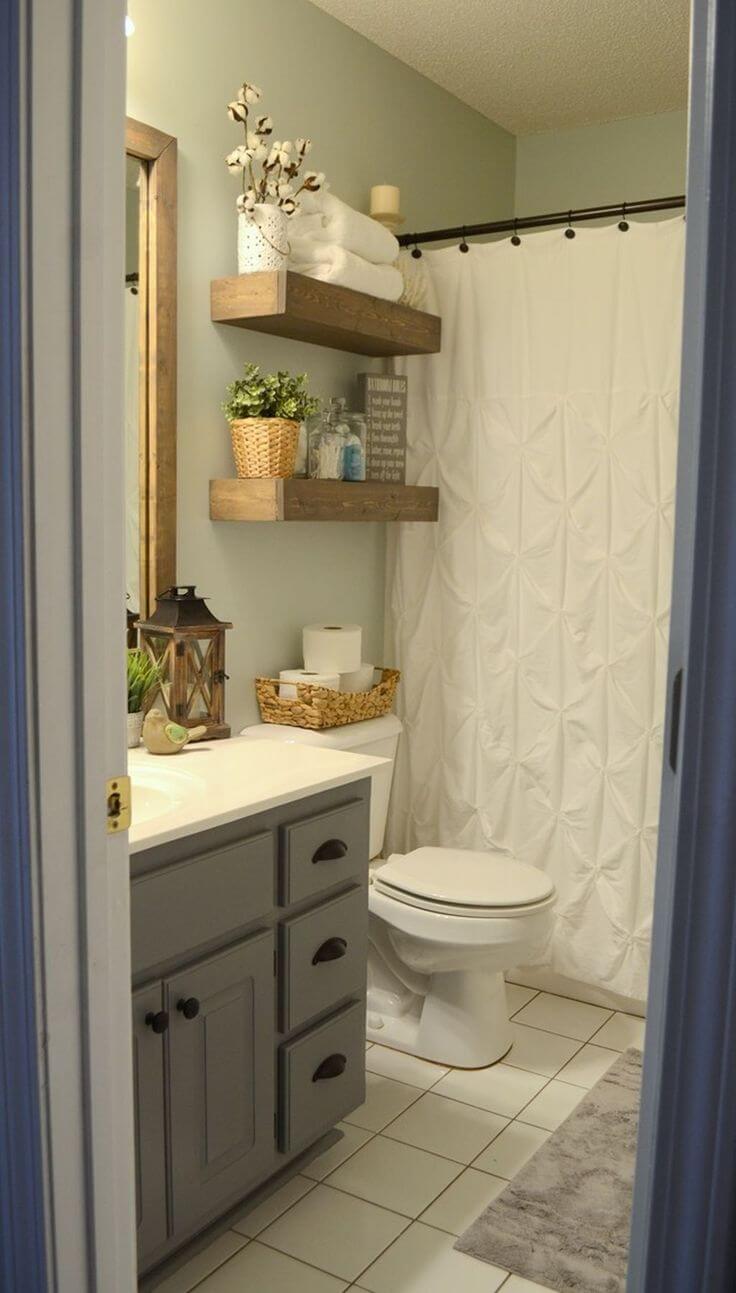 bathroom shelves above toilet