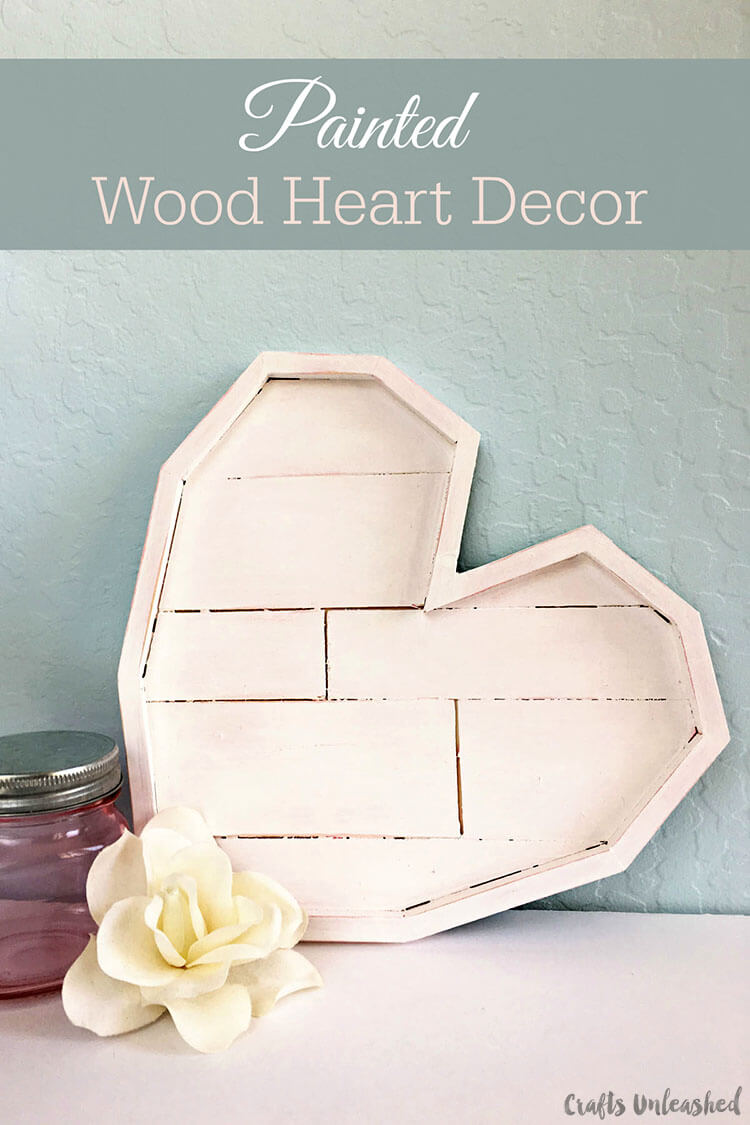 Heart Done in Wood and Paint