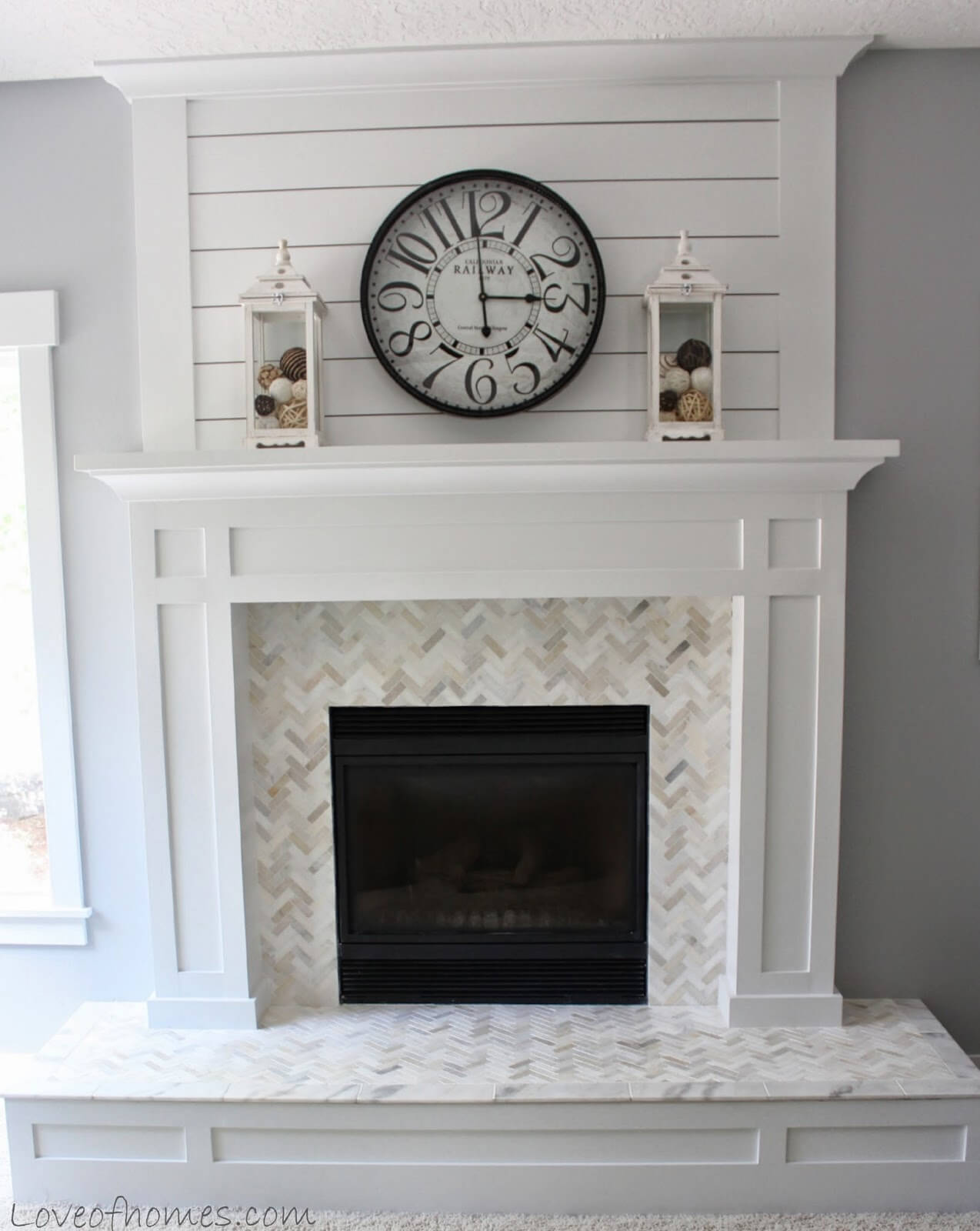 White and Grey Modern Farmhouse Fireplace