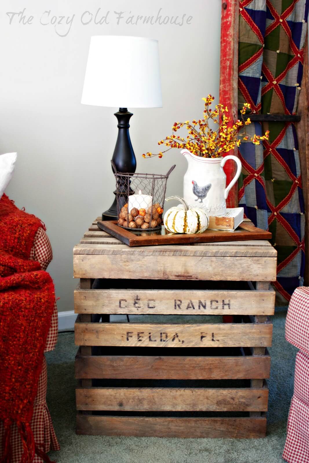 Upend a Crate for a Perfect Fall Display End Table