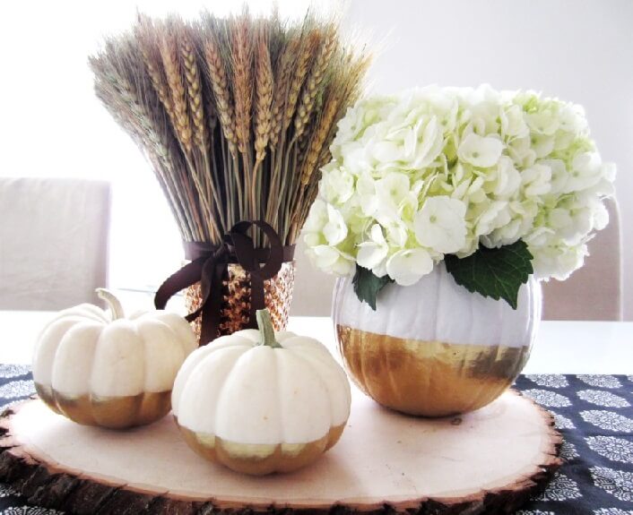 Two Tone Pumpkins Make Perfect Centerpieces