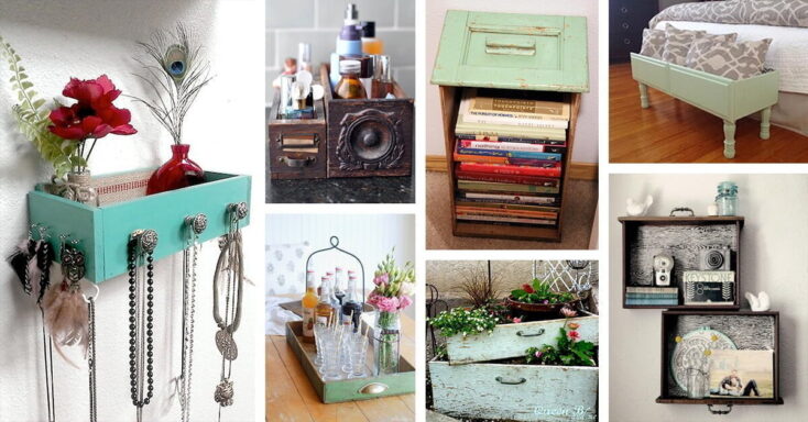 Featured image for 27 Practical and Easy Recycled Old Drawer Ideas for DIY Home Decorating