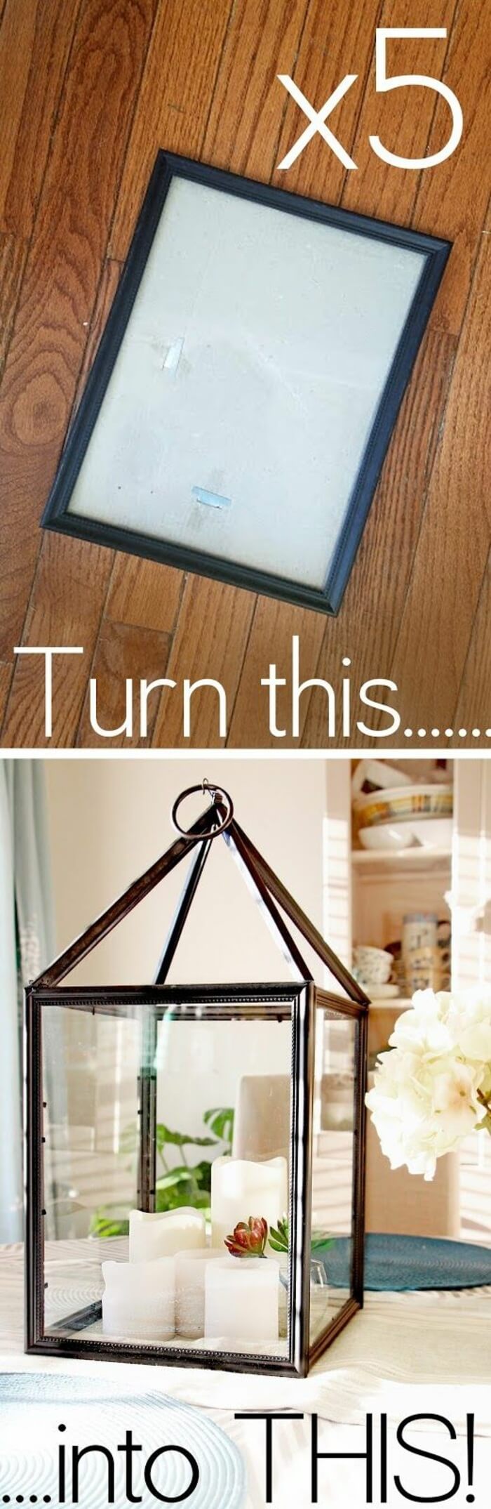 Rustic Upcycled Mirror Candle Holder