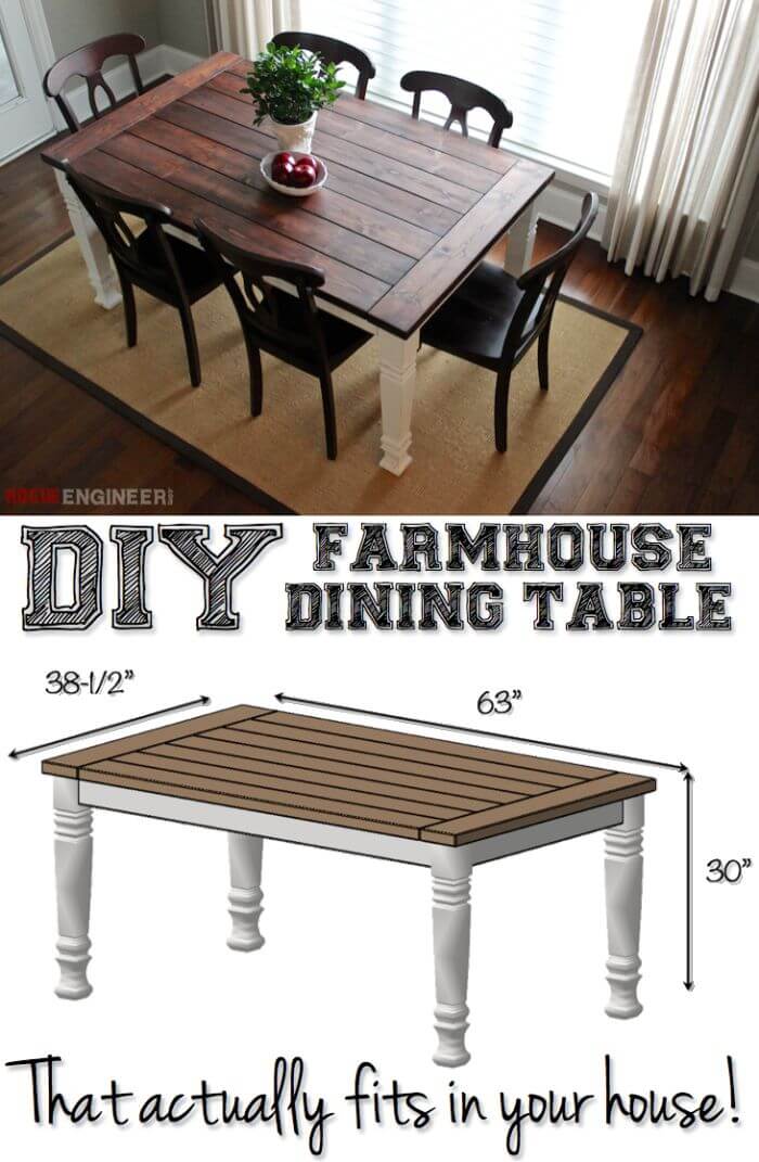 Perfectly Sized Rustic DIY Farmhouse Tables