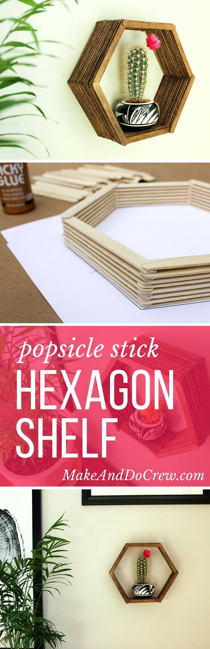 Tramp Art Textured Popsicle Stick Shelf