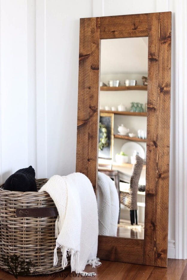 Classic Full Length Mirror Set In Wood Homebnc Classic Full Length Mirror Set In Wood