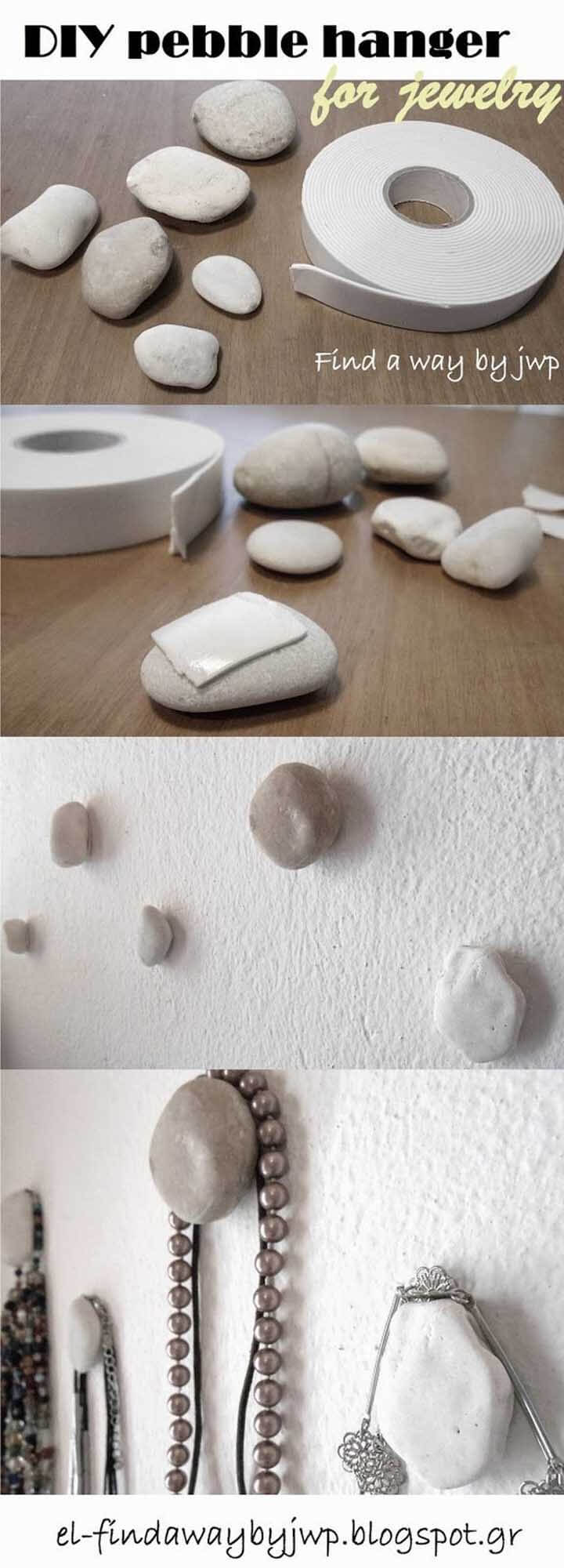 Pretty Wall-Mounted Pebble Necklace Knobs