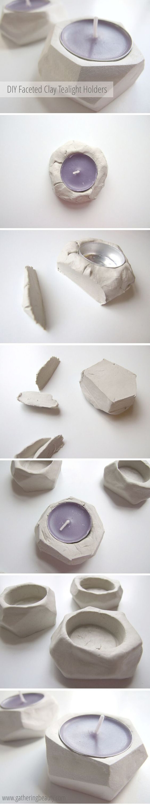 Free-Form Sculpted Clay Tea Lights