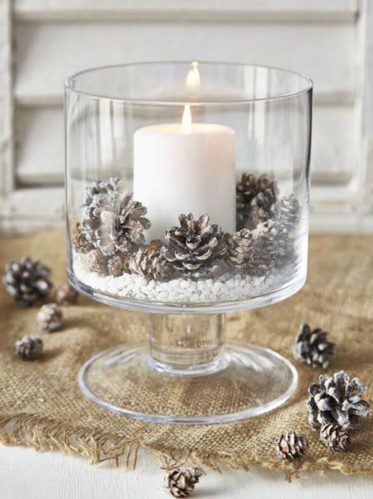 Glass Trifles as Elegant Winter Candle Decor
