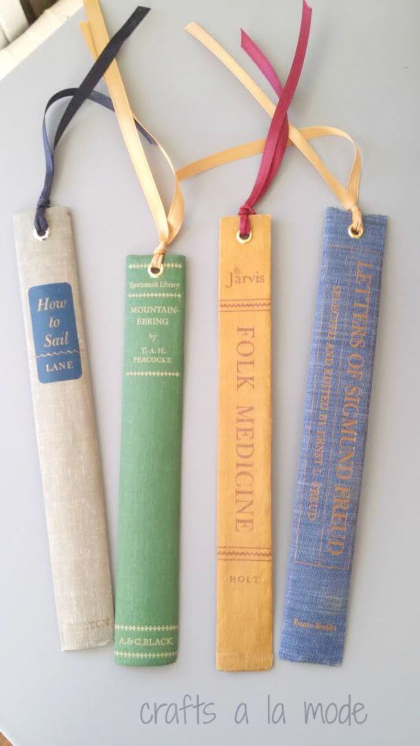 DIY Vintage Book Spine Bookmarks
