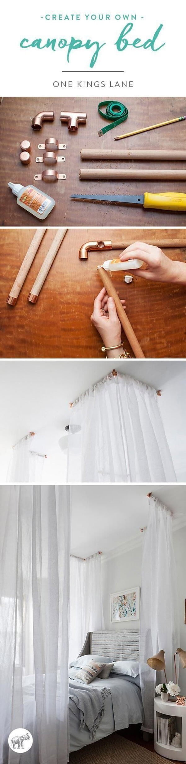 Sweet Low-Cost Canopy Bed Idea