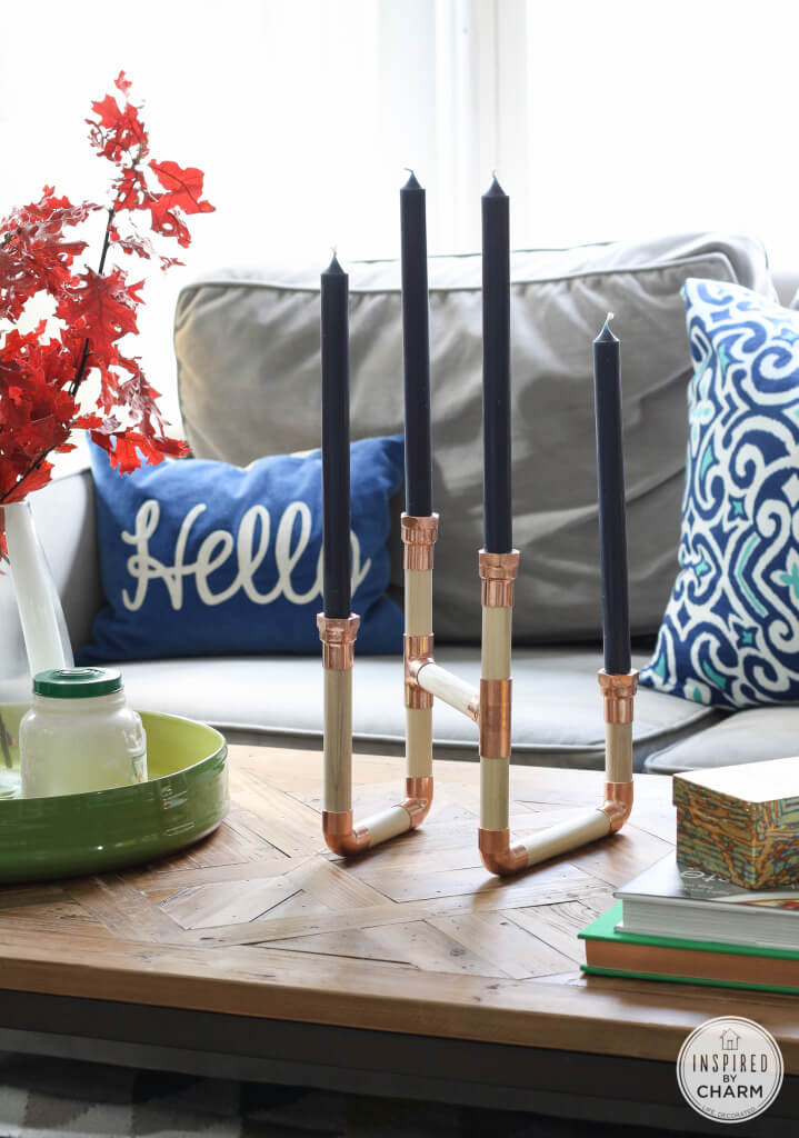 DIY Industrial Pipe and Hardware Candelabra