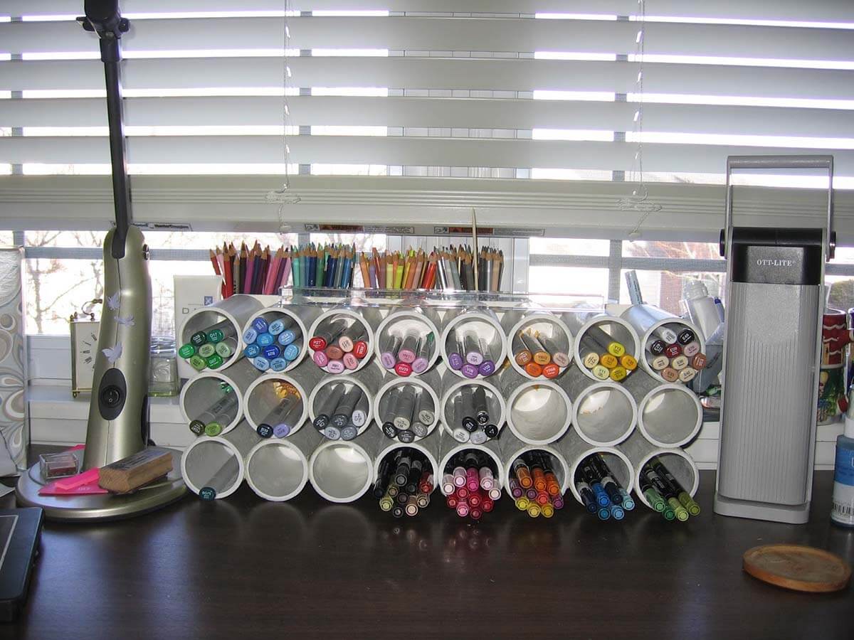 Using PVC Piping for Colored Pencil Storage : r/OrganizationPorn