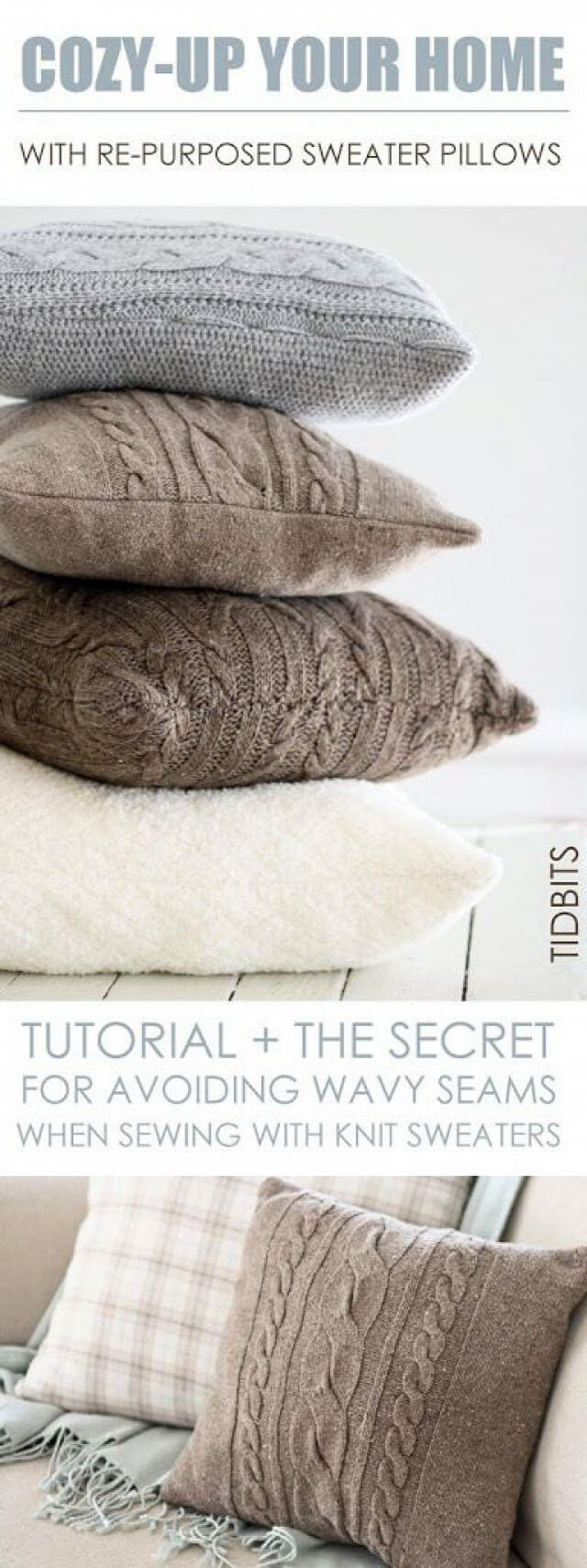 How To Make Sweater Throw Pillows