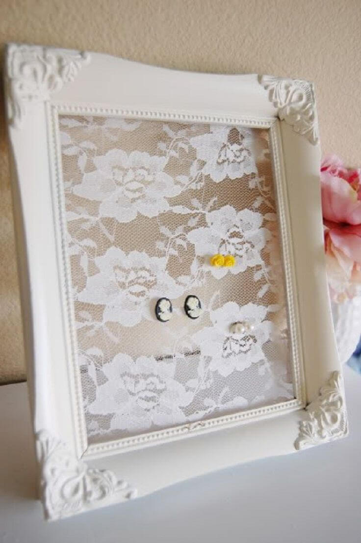 Shabby Chic Framed Earring Board