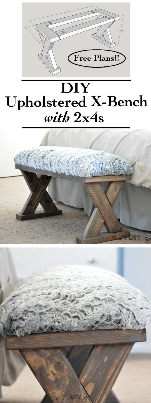 Make the Perfect DIY Upholstered X-Bench