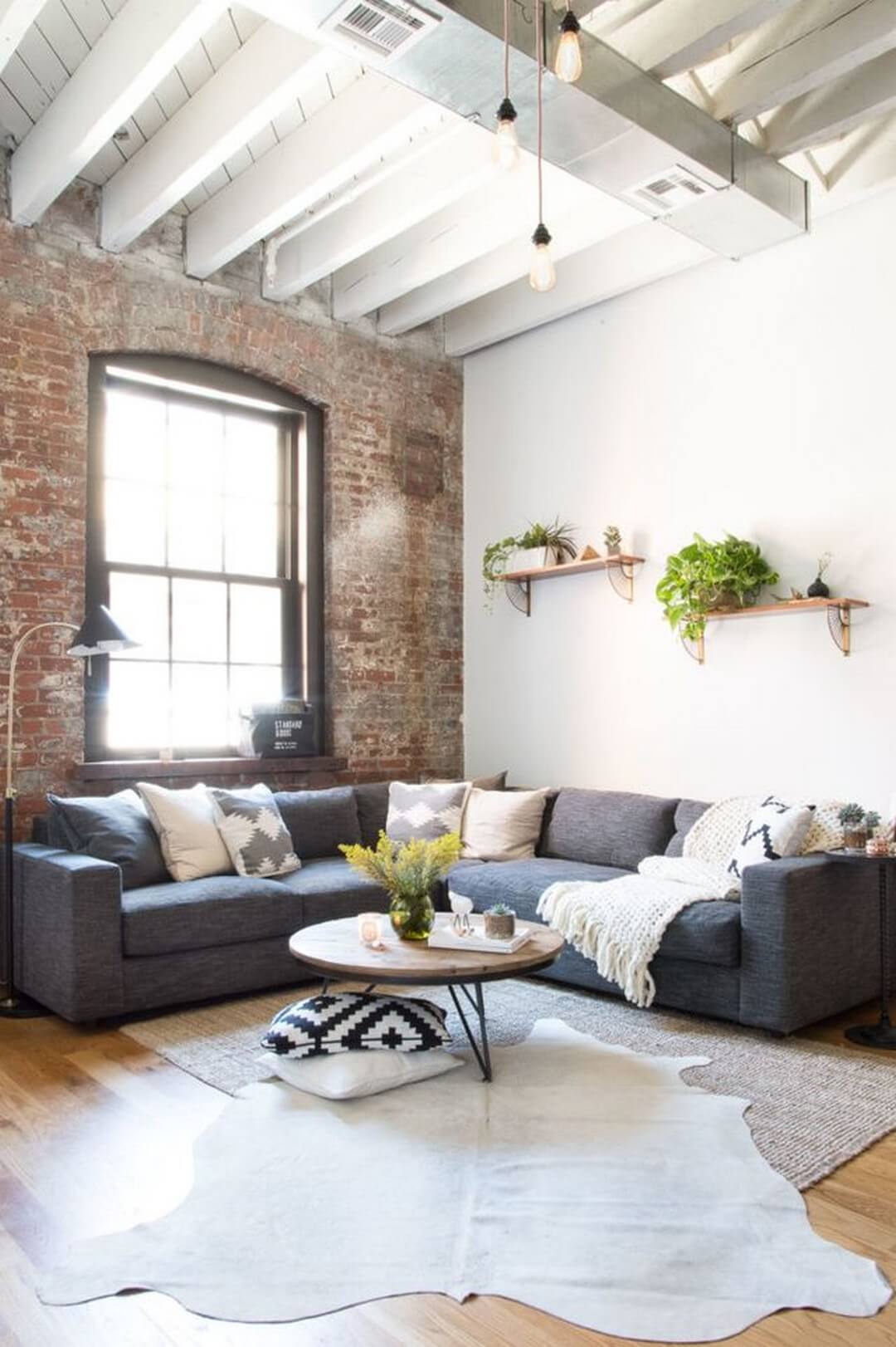An Industrial but Homey Living Room