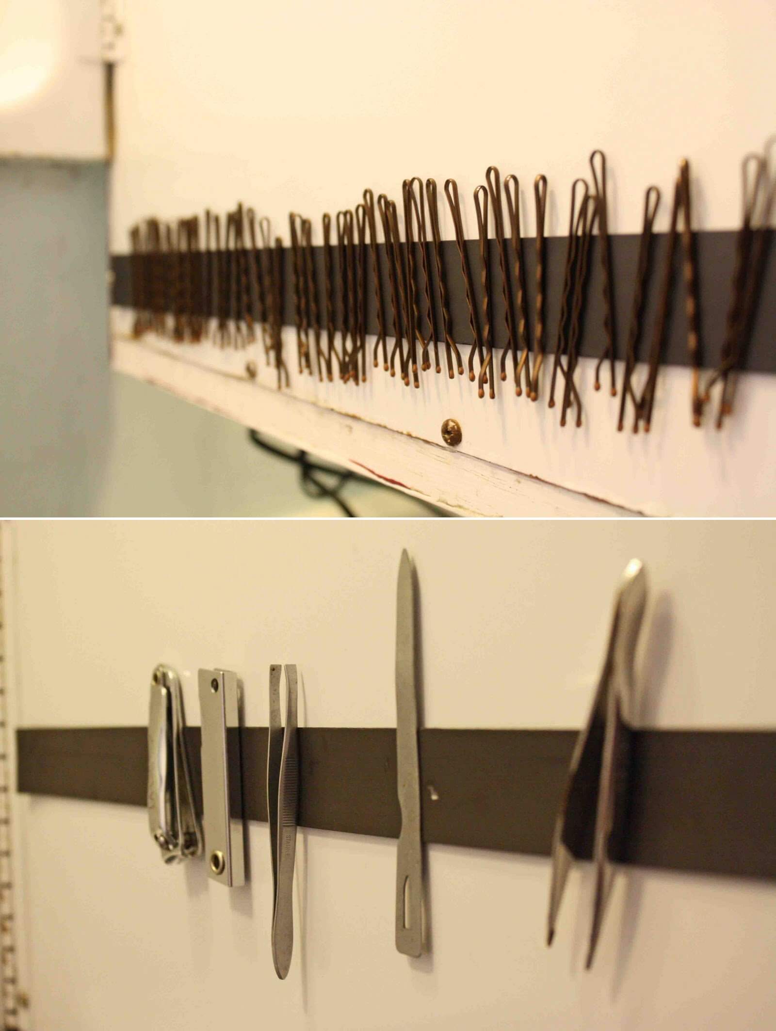 Magnetic Strips for Small Bathroom Tools
