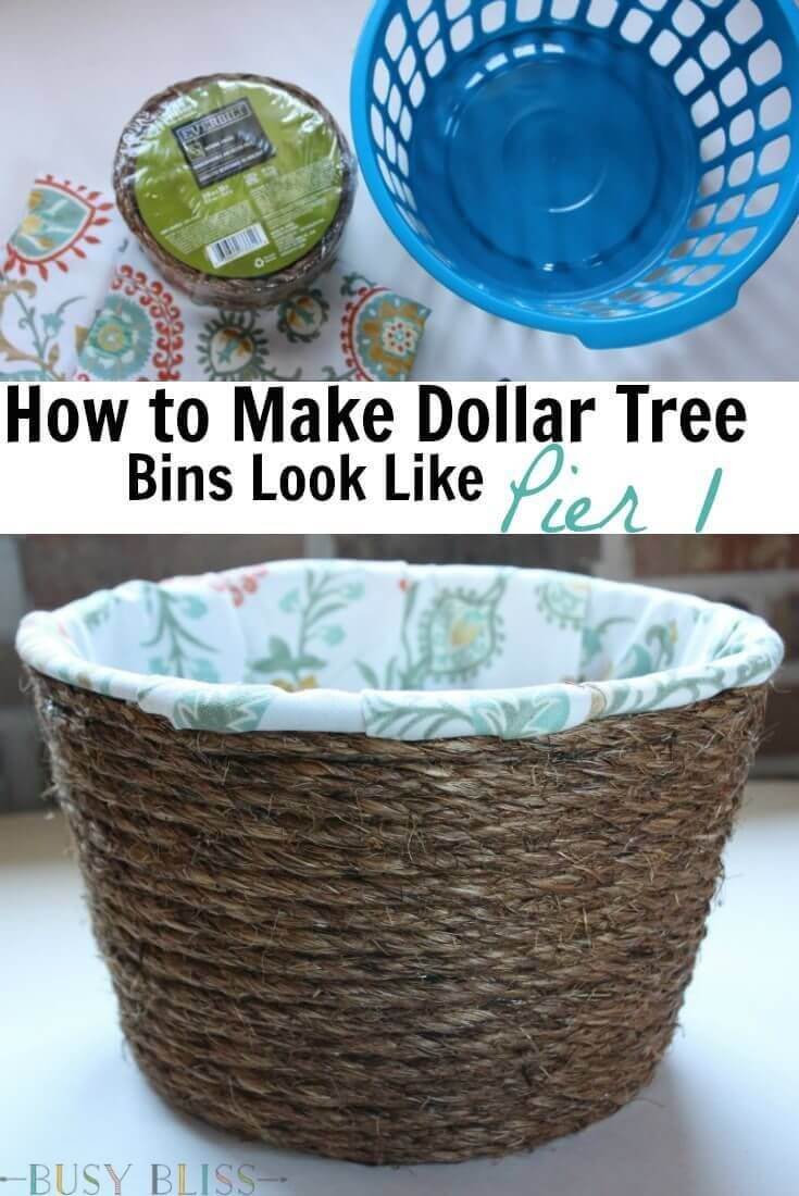 Plastic to Rustic Rope Basket Makeover