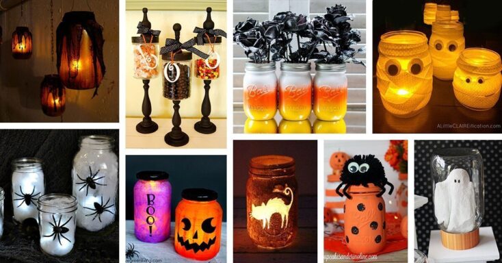 Featured image for 45+ Creative DIY Mason Jar Halloween Crafts to Spice Up Your Fall Decor
