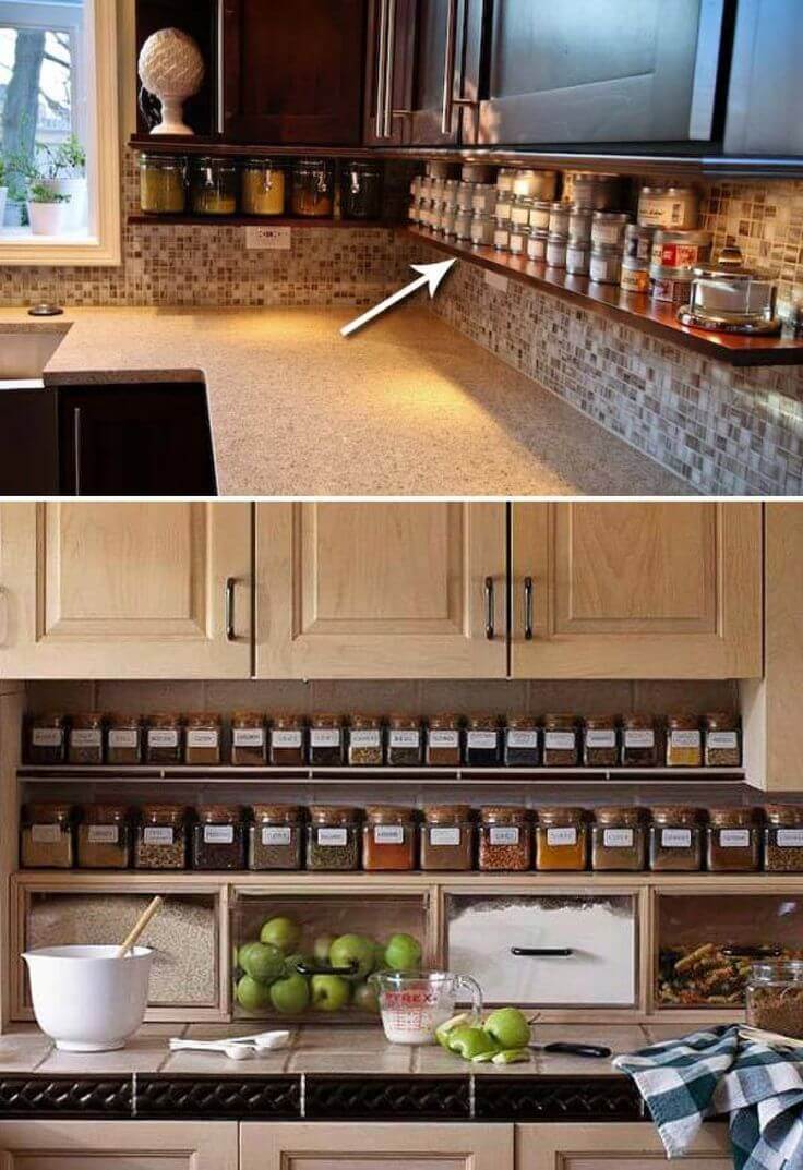 Under Counter Spice Jar Shelf