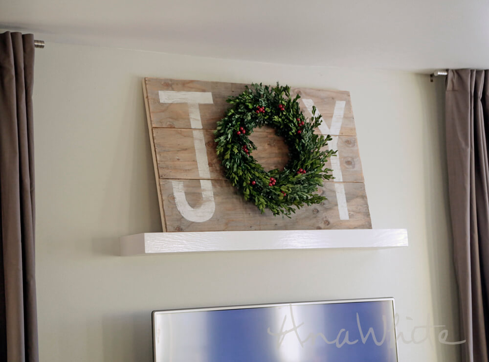 DIY "Joy" Wreath Wooden Sign