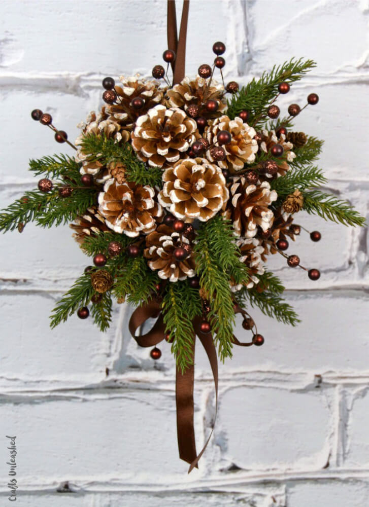 Evergreen Pinecone Kissing Ball For Your Doorway