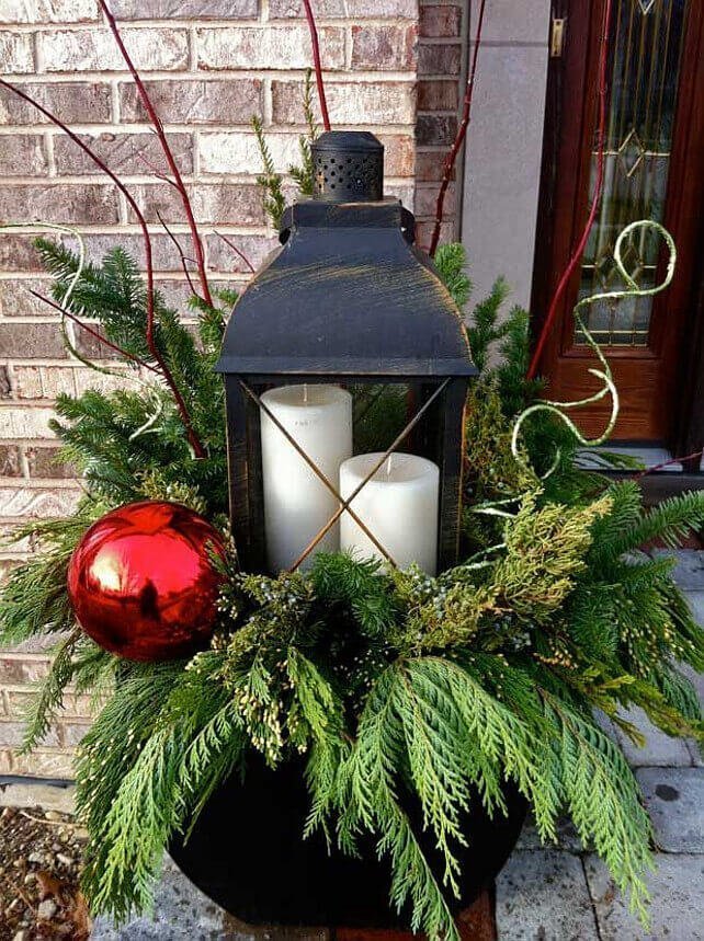 front porch christmas planters