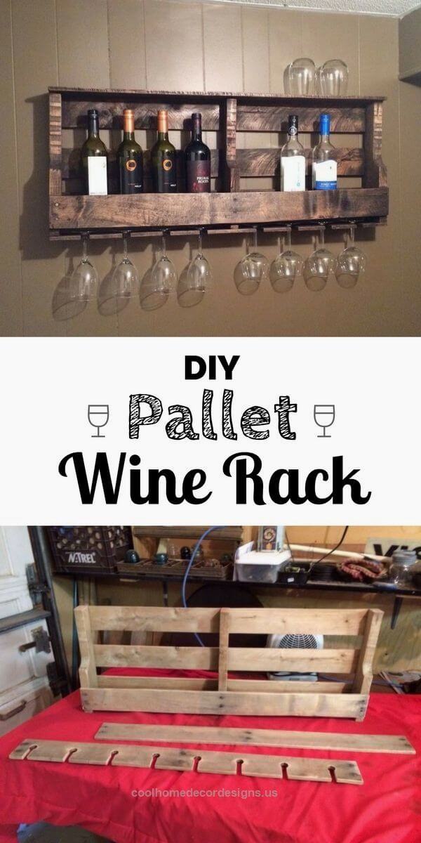 Rustic Wood Pallet Wine Rack