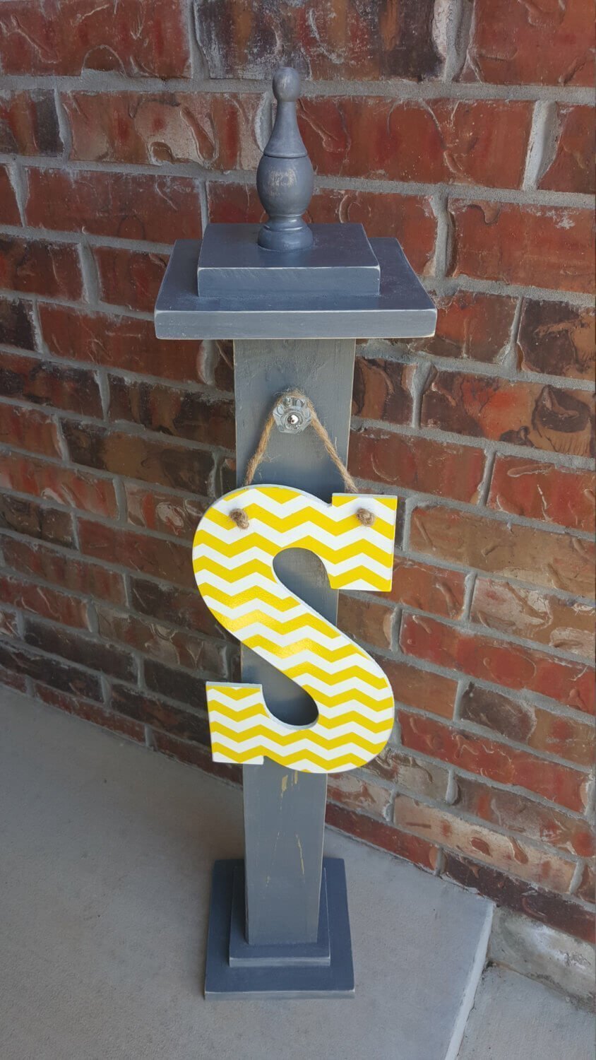 Initial Letter Sign for Front Porch Post