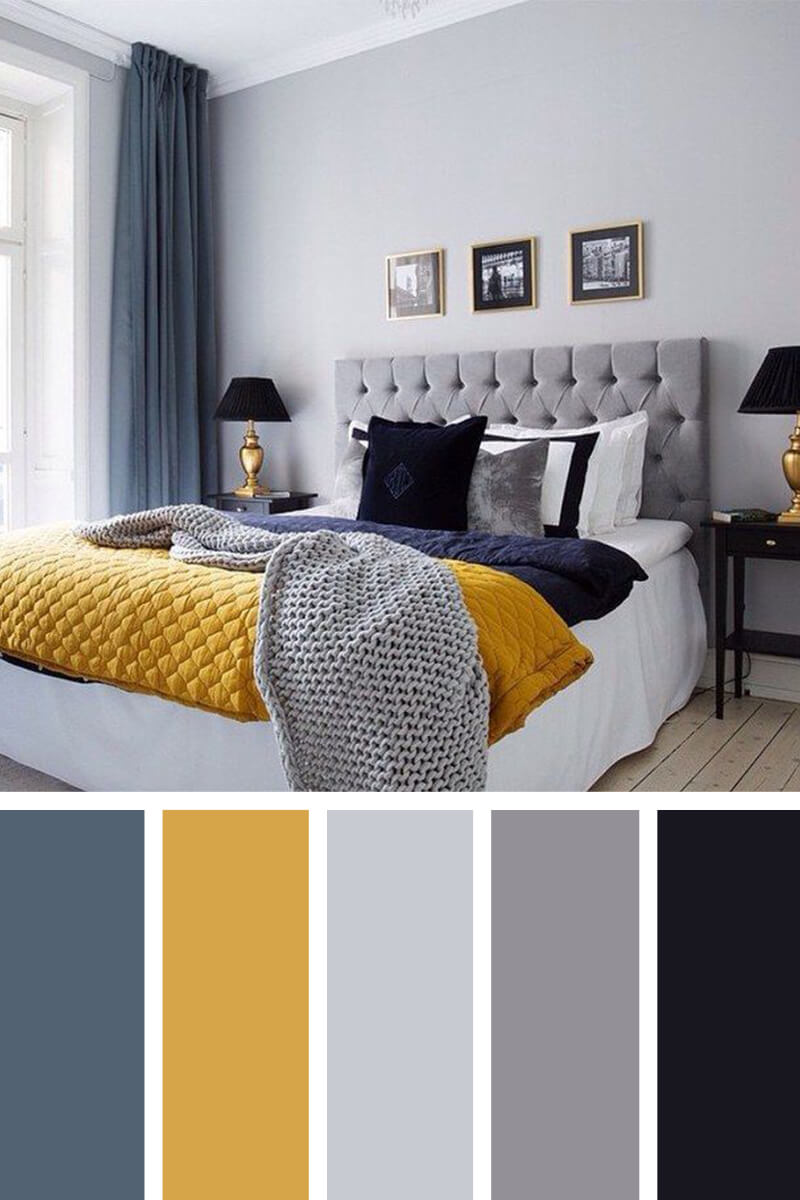 Warm Winter Navy, Gray and Goldenrod