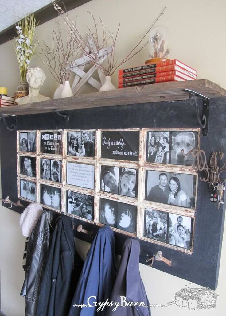 Multi-Purpose Entryway Chalkboard and Photo Collage