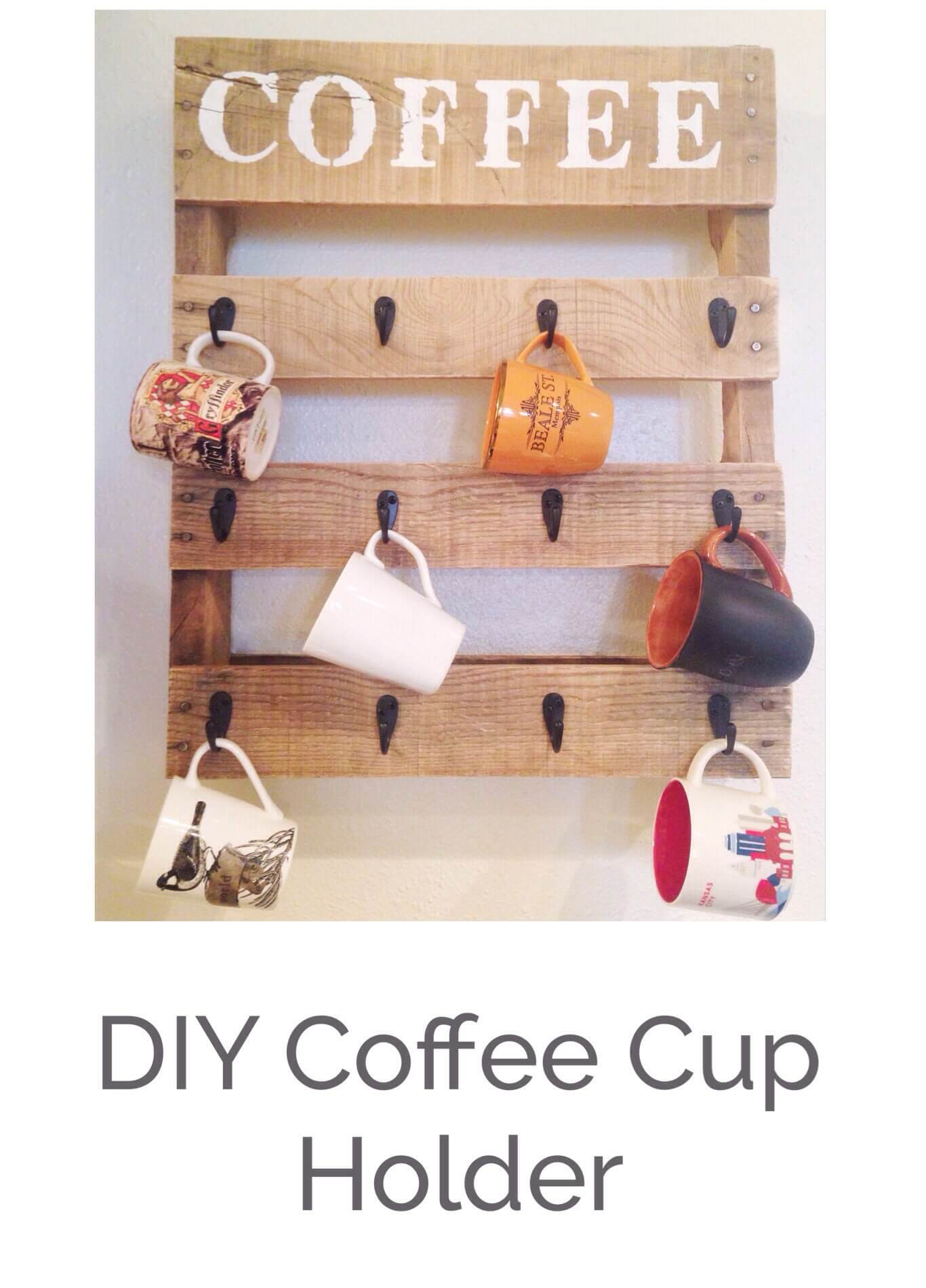 Coffee Cup Holder With Hooks