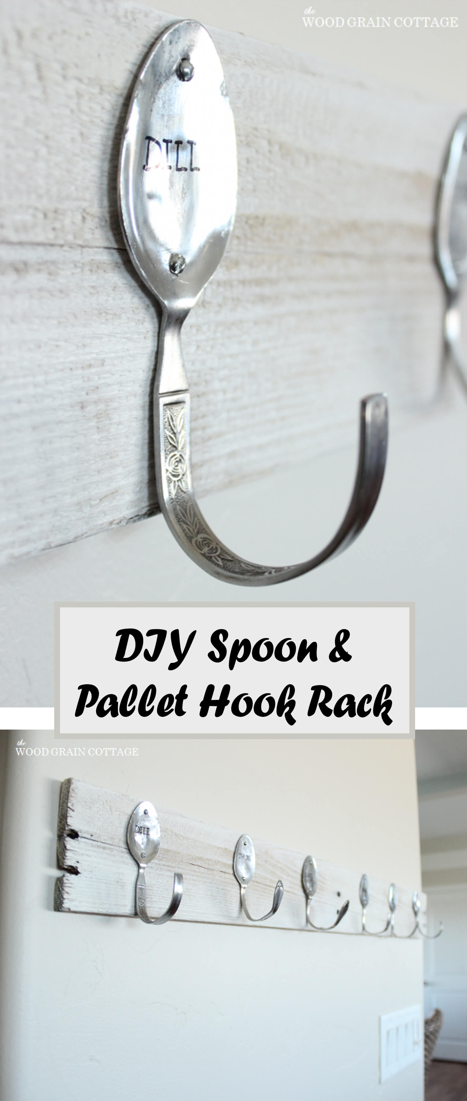 Pallet Wood and Spoon Hooks Wall Accent