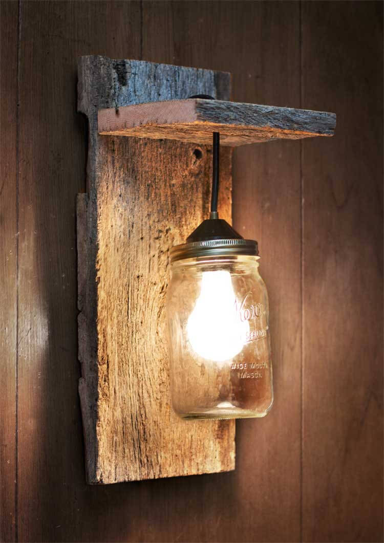 rustikální Mason Jar Lantern Wall Decor