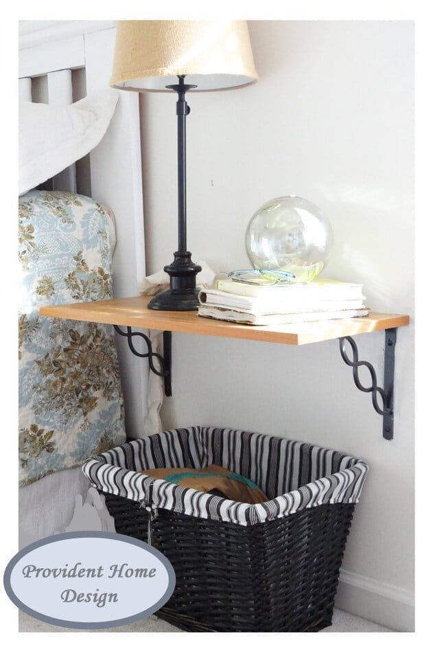 Slimline Shelf with Wrought Iron Brackets