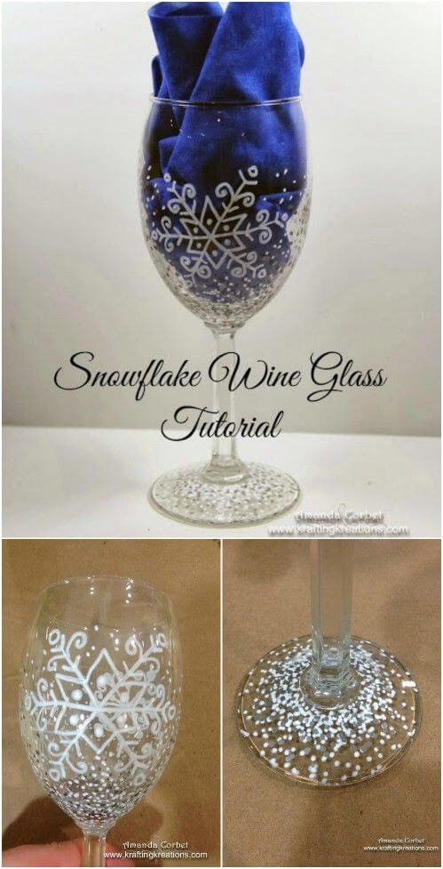 Snowflake Wine Glass Project Idea