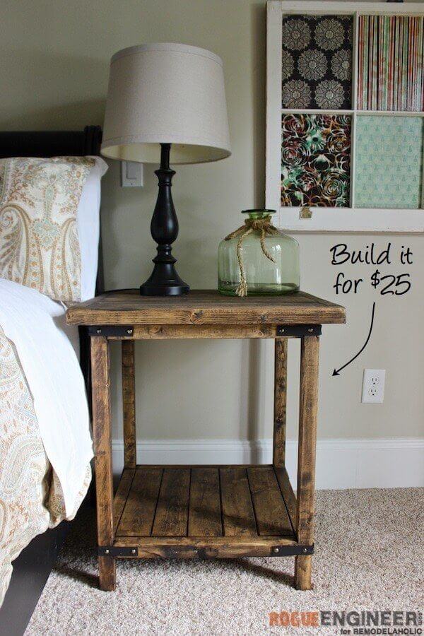 Weathered Nightstand Perfect for a Farmhouse