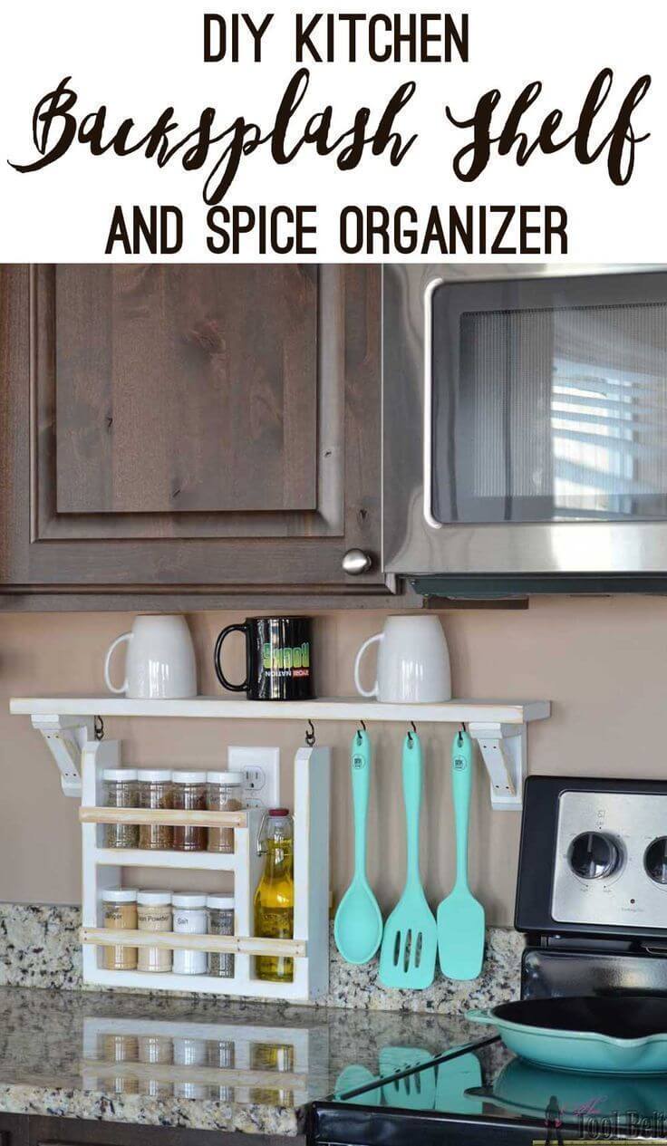 Backsplash Shelf and Spice Organizer