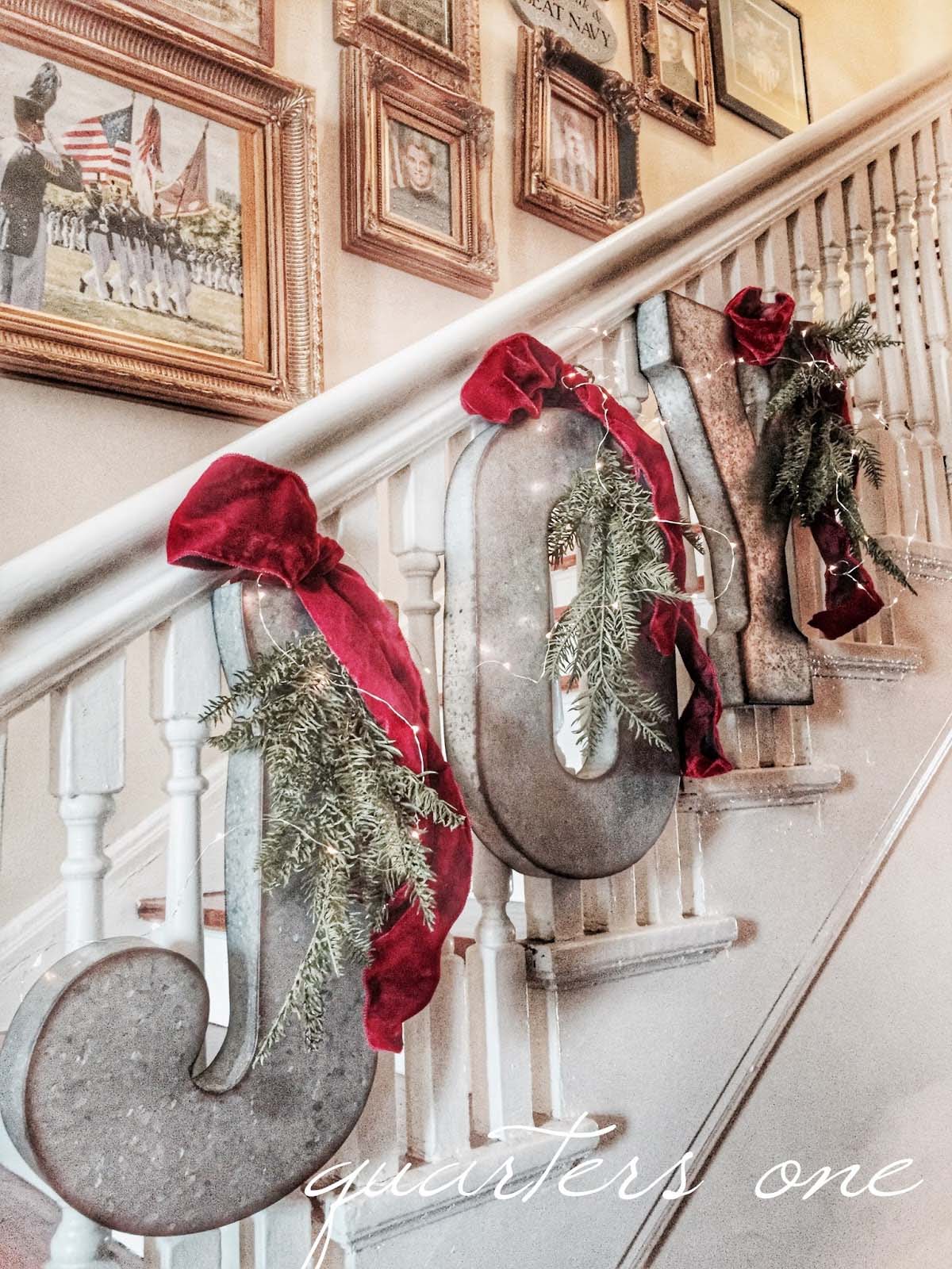 Pretty "Joy" Christmas Stair Sign