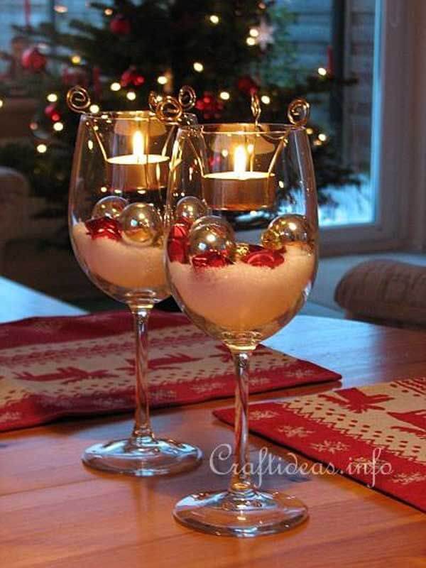 Holiday Tea Light Wine Glasses