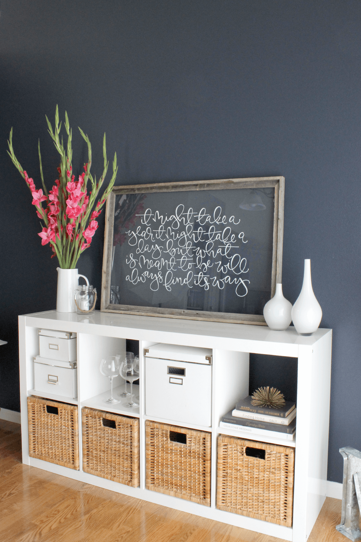 Simply Perfect White and Rattan Storage Cubby