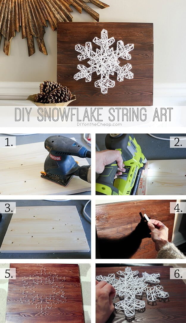 Charming Snowflake String Art Project