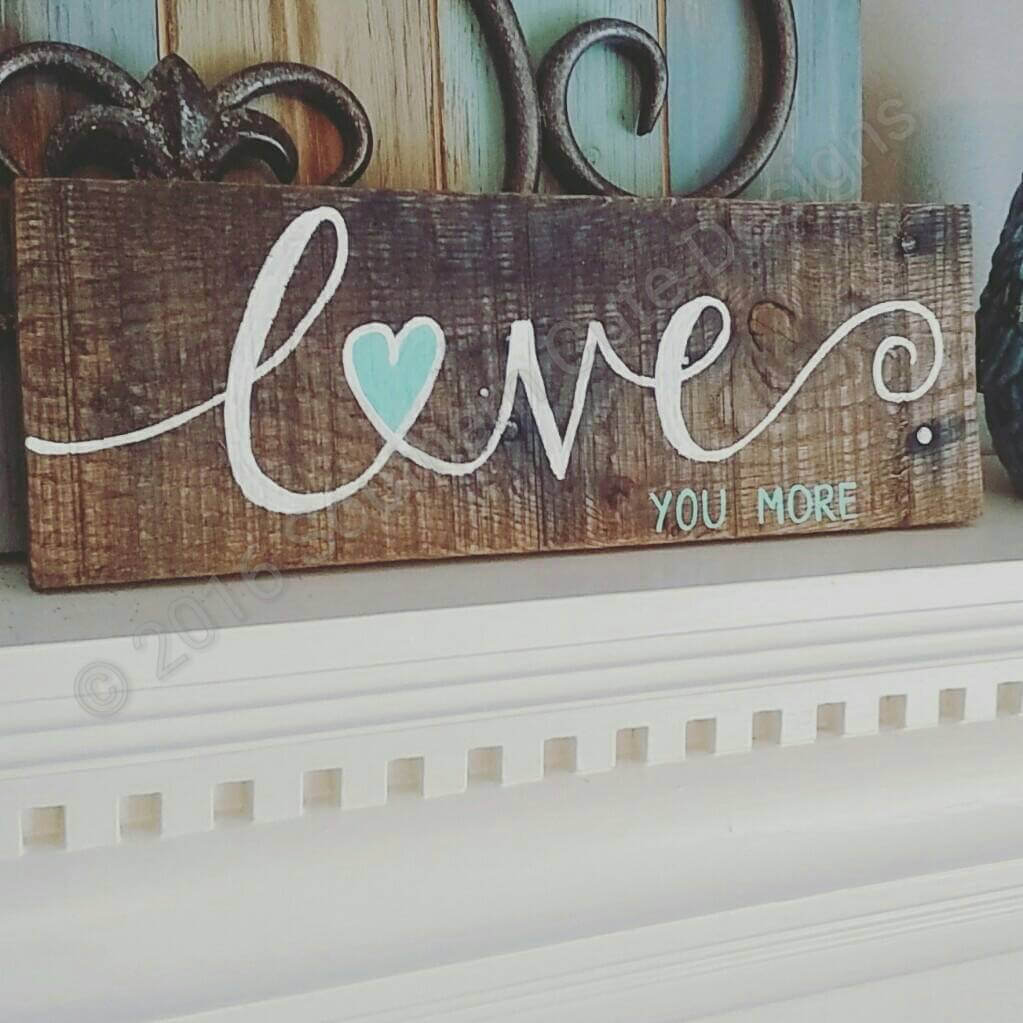 Pretty Stenciled Script Plank Art