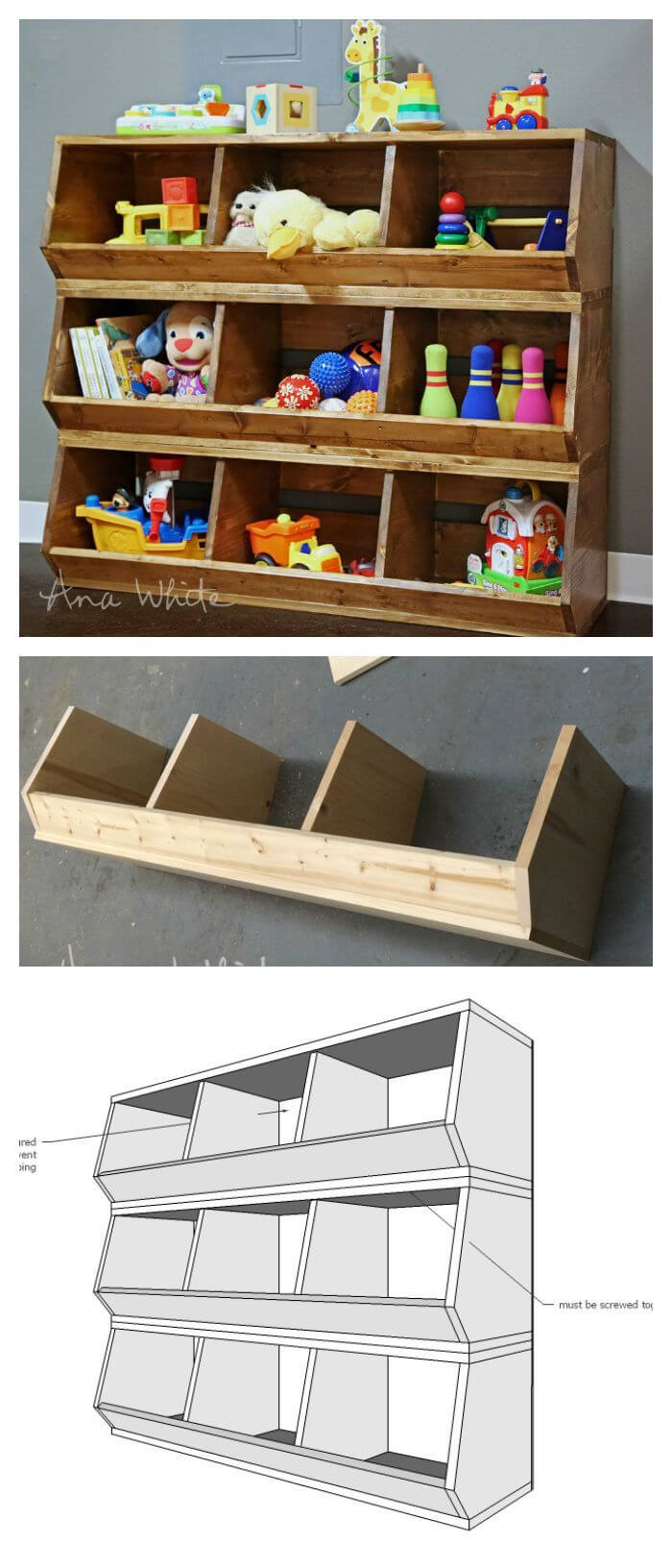 rustic toy organizer