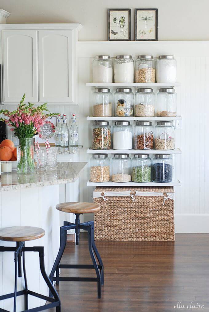 Space Saving Pantry Item Shelves